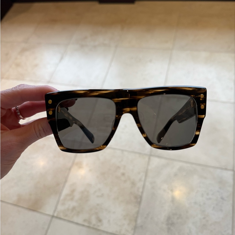 Balmain Tortoiseshell Square Sunglasses